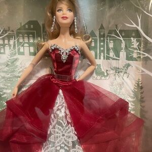 Mattel Glamorous  Barbie doll in Burgundy and Silver Ensemble